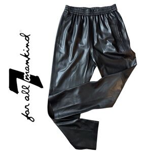 7 For All Mankind Black Faux Leather Pants